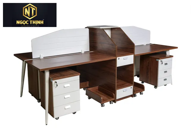 Bàn cụm làm việc phong cách luxury sang trọng cho nhiều người tại Nội Thất Ngọc Thịnh